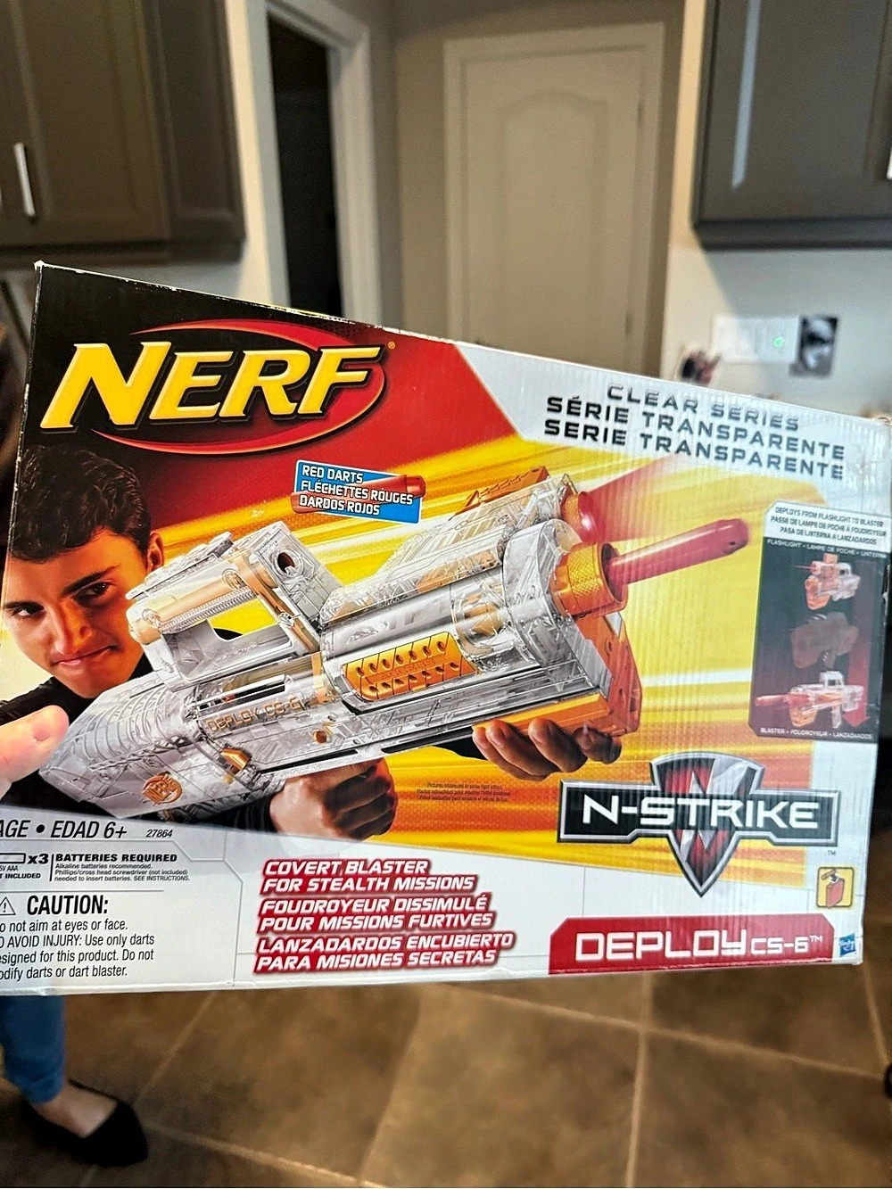 Nerf N-Strike Clear Series Deploy CS-6 Blaster Clear & Orange sealed